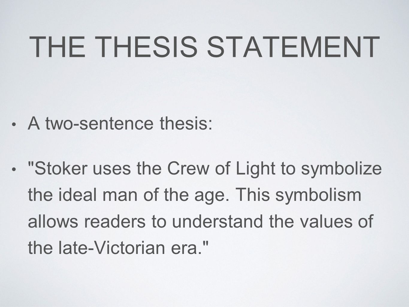 Thesis statement for the elephant man